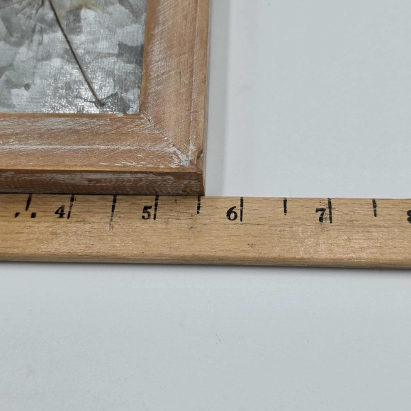 Uniquely Painted Feather Trio on Metal and Rustic Wood Framed Wall Art - Picture 16 of 16